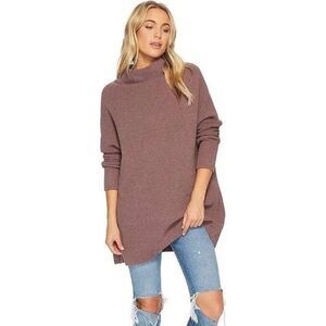Free People Ottoman Slouchy Tunic Size Small oversized sweater ribbed knit mock